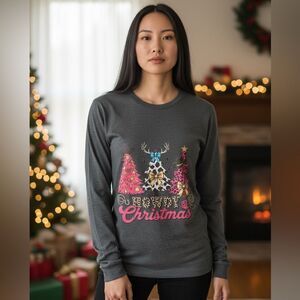 Christmas TShirt Tee Graphic Dog Santa Funny